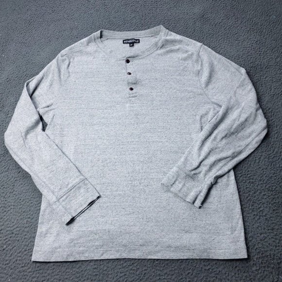 J. Crew Other - J. Crew Mercantile Henley Shirt Long Sleeve Gray Mens Size XL